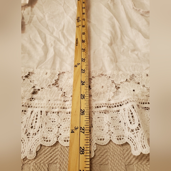 Boho Flowy White Lacy Embroidered Top - Picture 11 of 11
